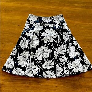 Floral Black and White Women's Skirt
